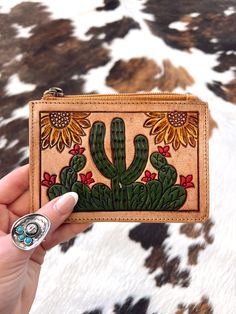 Size: 3.5 x 5.5" Western Gifts, Gifts Ideas, Cactus, Card Holder, Leather, Gifts