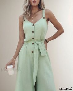 Olivia Mark - Sleeveless Jumpsuit with Tied Detail Sleeveless Jumpsuits, Jumpsuit