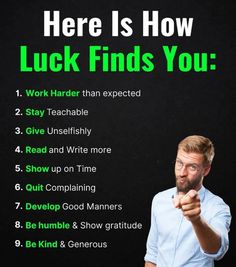 there is how luck finds you poster with man pointing at the camera and text overlay