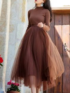 Dresses - Shop Affordable Designer Dresses for Women online | StyleWe Yeezy Outfit, Evening Midi Dress, Skirt Tulle, Wedding Classy, Classy Dresses, Prom Midi Dress, Soiree Dress, Tulle Midi Skirt, Elegant Midi Dresses