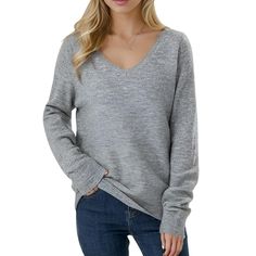 PRICES MAY VARY. Soft Material: This women' V-Neck sweater is made of 62.7%Acrylic+32.1%Nylon+3.4% Spandex+1.8%Wool, soft and skin-friendly high quality knitted material, comfortable to touch and wear. This lightweight sweater will bring you long-lasting warmth on cold days. Suitable for spring,autumn and winter. Design: Long sleeve,V-Neckline,solid color, ribbed cuffs and hem make it more elegant, comfy & stretchy material,no closures. You'll feel confident and warm in our classic basic pullove Winter Relaxed Fit Soft Knit V-neck Sweater, Casual Stretch V-neck Sweater In Soft Knit, Casual Stretch Soft Knit V-neck Sweater, Cozy Stretch V-neck Sweater With Long Sleeves, V Neck Sweaters, Stretch Soft Knit Long Sleeve V-neck Sweater, Dress Jeans, Winter Design, Women Sweater