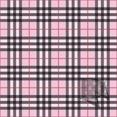 a pink and black plaid pattern with an arrow