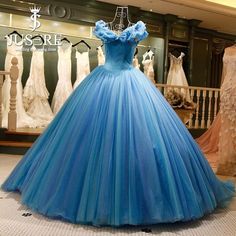 Gaun Abad Pertengahan, Quinceanera Dresses Blue, Princess Prom Dresses, Blue Ball Gowns, Bridal Ball Gown, Prom Dresses Gowns, Blue Ball, Cinderella Dresses, Princess Ball Gowns