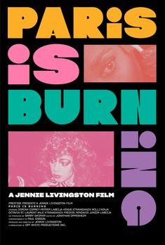 the poster for paris is burn, featuring an image of a woman's face