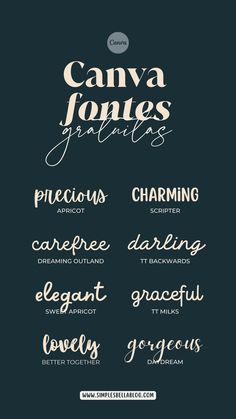 some type of font with different types of lettering on it, including the words canva jones