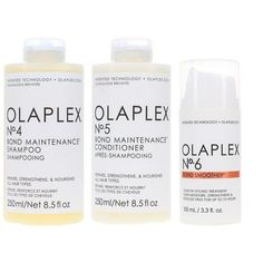 Olaplex No. 4, No.5 Bond Maintenance Shampoo and Conditioner and No.6 Leave in Styling Treatment transform your hair. Formulated with Olaplex's patented bond-building technology, this set works to repair and strengthen damaged hair, leaving it softer, smoother, and more manageable. Whether you're dealing with dryness, breakage, or frizz, this set provides the ultimate solution for healthier-looking hair. Elevate your haircare routine and achieve salon-quality results with Olaplex. Size: 8.5 fl o Shampoo Olaplex, Haircare Routine, Mens Hair Care, No 6, Mens Essentials, Hair Care Routine, Leave In, Damaged Hair, Shampoo And Conditioner