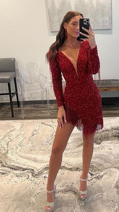 Look stunning in this sparkling, sheer fully sequined fringe dress. With its plunging illusion neckline, this form-fitting homecoming party dress is sure to turn heads. Perfect for both elegant or casual occasions. Prom Dress With Fringe For Prom Season, Fringe Dresses For Prom, Glamorous Beaded Fringe Evening Dress For Party Season, Fitted Evening Dress With Fringe For Night Out, Fitted Fringe Evening Dress For Night Out, Fringe Evening Dress For Party Season, Beaded Fringe Dress For Party And Prom Season, Beaded Fringe Party Dress For Prom Season, Party Season Sequin Dress With Fringe