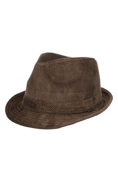 Ringed by a band of matching hatband, this fedora constructed from cotton corduroy is a well-dressed statement to finish your look. 100% cotton Spot clean Imported Classic Cotton Fedora With Short Brim, Classic Cotton Fedora With Flat Brim, Classic Cotton Fedora Hat, Classic Cotton Fedora With Curved Brim, Adjustable Cotton Fedora, Adjustable Cotton Brimmed Fedora, Classic Adjustable Cotton Fedora, Brown Cotton Fedora Hat, Brown Cotton Hat For Fall