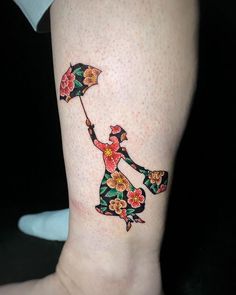 12 Mary Poppins Tattoos That Are Practically Perfect In Every Way - That Disney Fam Classic Disney Tattoos, Disney Tattoos Couples, Disney Tattoos For Couples, Disney Flower Tattoo, Couple Tattoos Disney, Epcot Tattoo, Tattoo Ideas Outline, Mary Poppins Tattoo, Disney Tattoos Unique