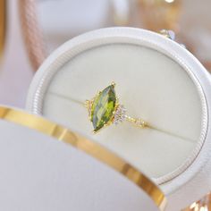 💎 Materials: 14k Gold Electroplated - more durable than regular platings Cubic Zirconia 📐 Size: Adjustable Open Design - Size 6+ 📌 Please Note: When adjusting the ring, please squeeze or expand the ring body slowly and gently. Romantic Jewelry, Romantic Jewellery, Peridot Ring, Open Design, Geometric Jewelry, Diamond Crystal, Ring For Women, Accessories Rings, Adjustable Ring