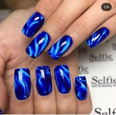 Marble Nail Polish, Teen Nails, Blue Nail Art Designs, Fingernail Designs, Gel Nail Art Designs, Marble Nail, Awesome Nails, Fancy Nails Designs, Blue Nail Art