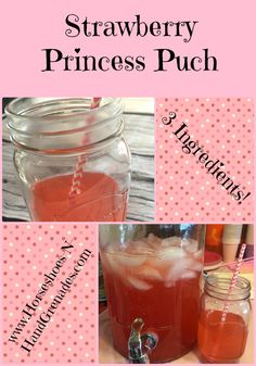 strawberry princess punch recipe in a mason jar