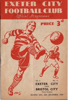 an old poster advertising a football match