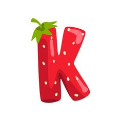 the letter k is made up of strawberrys