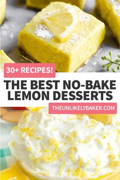 the best no bake lemon desserts