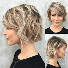 Brunette Short, Choppy Bob Haircuts, Cool Short Hairstyles, Short Hair Trends, Wavy Bobs, Black Outfits