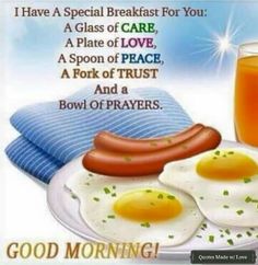 good morning breakfast for you with fried eggs and sausage