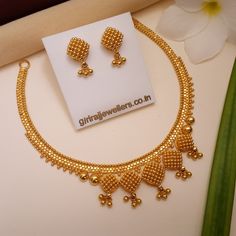 22K Gold Necklace For Women - Buy Online At Giriraj Jewellers Latest Necklace Design, Jewelry White Gold, 22k Gold Necklace, Real Gold Necklace, Ethnic Beauty, Dainty Gold Jewelry, Modern Gold Jewelry, 22k Gold Jewelry