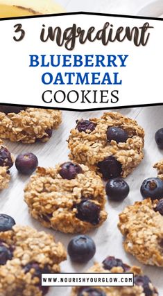 three ingredient blueberry oatmeal cookies