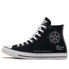 Converse Unisex Chuck Taylor All Star Canvas Shoes Black A01588C (SNKR/Unisex/High Top) Casual Low-top Sneakers With Star Logo, Black Sneakers With Letter Print And Round Toe, Black Letter Print Sneakers With Round Toe, Black Canvas Shoes With Vulcanized Flat Heel, Black Canvas Shoes With Vulcanized Sole, Black Round Toe Sneakers With Letter Print, Black Converse Canvas Sneakers, Casual Sneakers With Star Logo, Black Flat Heel Sneakers For Streetwear