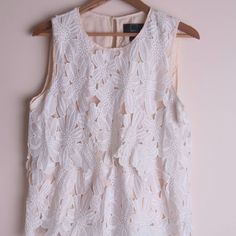 Dolce Vita By Anthropologie. Brand New With Tags. Perfect Condition. Poly/Spandex Blend. White Lace Top For Spring Party, Feminine Off White Top For Party, Feminine Off-white Party Top, Feminine Off White Party Top, White Lace Top For Day Out, Chic Off-white Tops For Wedding, Chic Off White Tops For Wedding, White Feminine Lace Top For Party, White Lace Top For Summer Party