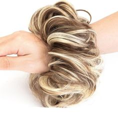 fake bun#color_brown-mix-light-blonde Fake Hair Buns, Cold Blonde, Curly Hair Bun, Messy Wavy Hair, Bun Scrunchie, Messy Hair Bun, Curly Bun Hairstyles, Faux Hair, Bun Hair Piece