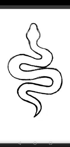 a black and white drawing of a snake