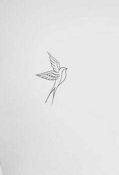 a drawing of a bird flying in the sky