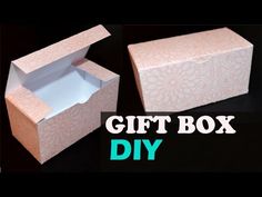 an open box sitting on top of a table next to the words gift box diy