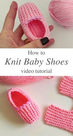 a crocheted baby shoe with the text how to knit baby shoes