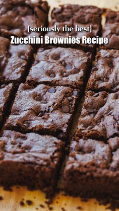 These Zucchini Brownies are so moist and fudgy, no one will ever suspect they have zucchini in them. This is the best zucchini brownie recipe. Chocolate Zucchini Recipes Dessert, Worlds Best Zucchini Brownies, Zucchini Baking Recipes Desserts, Chocolate Chip Zucchini Brownies, Courgette Brownies Recipe, Easy Zucchini Brownies Healthy, Dessert With Zucchini, Fudge Zucchini Brownies, Best Zucchini Brownies Recipes