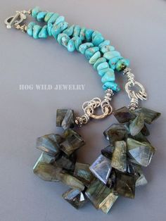 Handcrafted Artisan Campo Frio Turquoise Labradorite Gemstone Women's Necklace Nature-inspired Turquoise Gemstone Beads Jewelry, Turquoise Labradorite Necklace With Natural Stones, Unique Turquoise Necklace With Natural Stones For Jewelry Making, Turquoise Labradorite Pendant Necklace, J Necklace, Diy Jewellery Designs, Stone Necklaces, Women's Necklace, S Necklace