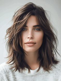 48 Summer Haircuts for Thick Hair: A Trendy Guide for 2024 Mid Length Thick Hair Styles, Natural Layered Hair, Short Mid Length Hair, Layered Mid Length Hair, Haircut Thick Wavy Hair, Short Summer Haircuts, Thick Frizzy Hair, Cute Medium Haircuts, Holiday Party Hair