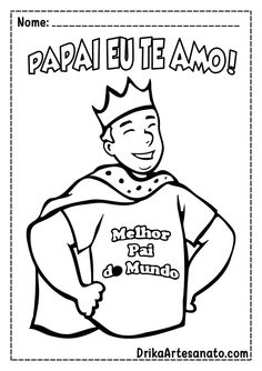 a coloring page for father's day with the words papaie tu amo