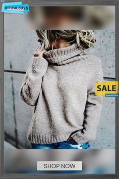 Women's Temperament Commute Fashion Turtleneck Long-sleeved Pullover Knitted Sweater Beige Long Sleeve Sweater For Winter, Cozy Fit Knitted Long Sleeve Tops, Comfortable Knitted Long Sleeve Tops, Knitted Long Sleeve Tops With Cozy Fit, Cozy Fit Long Sleeve Winter Top, Winter Cozy Fit Long Sleeve Tops, Cozy Long Sleeve Tops For Winter, Cozy High Neck Winter Tops, Beige Sweater For Fall