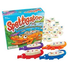 the spelling game speltigator is in its box and ready to be played