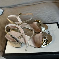 Gucci Metallic Gold Sandals Shoes Gucci, Gold Sandals, Gucci Shoes, Metallic Gold, Women's Shoes Sandals, Limited Time, Gold Metal, Shoes Sandals, Size 6