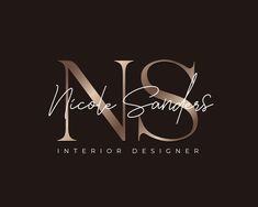 the logo for nicole sandlesss interior designer