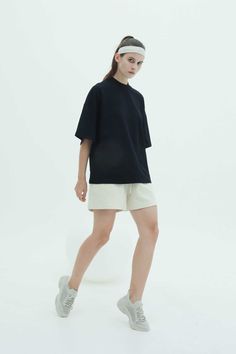 The oversize drop shoulder t-shirt is 100% natural. Made with premium cotton, it will retain its shape after washes. Slight mock neck and seam running down the back makes this classic t-shirt not so ordinary. Style #: WKSH922 Casual High-neck Tops For Everyday, Athleisure Cotton Funnel Neck Top, Cotton Athleisure Top With Funnel Neck, Relaxed Fit Cotton Funnel Neck Top, Casual Relaxed Fit Mock Neck Top, Cotton Funnel Neck Top With Relaxed Fit, Casual Mock Neck Top With Relaxed Fit, Everyday Relaxed Fit Tops With Funnel Neck, Relaxed Fit Funnel Neck Top For Everyday