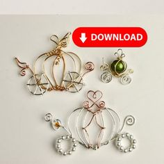 several different types of wire jewelry on a white surface