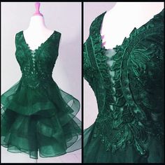 Elegant Lace Appliques Organza Ruffles Homecoming Dresses ShortElegant Lace Appliques Organza Ruffles Homecoming Dresses Short Knee-length Ruffled Dress For Prom, Lace Cocktail Dress With Ruffles, Green Cocktail Dress With Ruffle Hem, Green Ruffle Hem Cocktail Dress, Formal Green Mini Dress With Ruffles, Elegant Green Dress With Ruffled Skirt, Green Lace Dress With Ruffles, Green Ruffled Mini Dress For Wedding, Green Ruffled Cocktail Dress