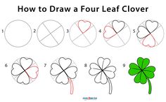 how to draw four leaf clover for st patrick's day with easy step by step instructions