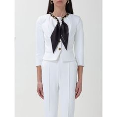 Spring/Summer 2024 Elisabetta Franchi Jacket Woman Ivory Size Type: It Sku: Gig-Git70 ~ 360 Welcome To The Official Luosophy Poshmark Closet! Luosophy Is A Luxury Brand Reselling Company Founded In San Diego, Ca From 2016. All Our Products Are Imported From Italy And Sold In The Usa. We Do Our Best To Provide High Fashion, Luxury Items At Affordable Prices. We Guarantee All Our Products Are 100% Authentic. Shop With Us And You Will Forget About Shopping At Department Or Brand Name Stores. Our Pr White Silk Blazer For Workwear, White Silk Blazer For Work, Designer White Spring Blazer, Designer White Blazer For Spring, White Designer Blazer For Spring, Designer White Evening Blazer, Luxury White Blazer For Spring, Elegant White Silk Outerwear, Luxury White Party Outerwear