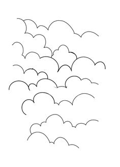 an image of a flock of birds flying in the sky with clouds on it's back