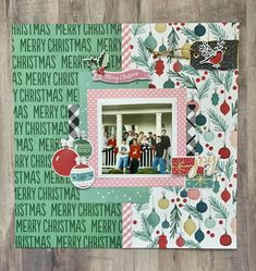 a scrapbook with christmas pictures on it