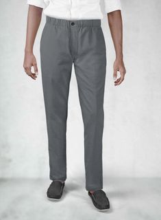 Dressing in summers can have you feeling stuffy and uncomfortable, escape these conditions in style by donning in our Easy Pants Gray Cotton Canvas. Crafted from the pants are soft to feel and highly comfortable, while the unique hue of the outfit will keep you looking stylish throughout the summer, preparing you for any occasion day or night. 
 
 The pants will add a distinctly youthful flavor that will flatter older men and keep you pleasantly cool all day long. 
 
 Look Includes  Elastic Wais Casual Cotton Pull-on Pants, Casual Pants With Elastic Waistband And Straight Hem, Casual Sweatpants With Straight Hem, Casual Pull-on Pants, Versatile Cotton Sweatpants With Pull-on Style, Casual Full-length Pull-on Bottoms, Casual Full Length Pull-on Bottoms, Casual Relaxed Fit Pull-on Pants, Relaxed Fit Pull-on Pants