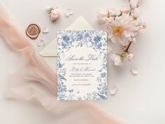 wedding stationery with flowers and wax stamp