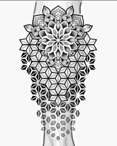 a drawing of an intricate flower on a white background