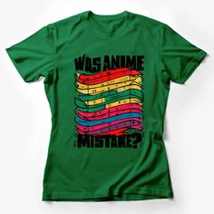 Colorful Stacked Books T-Shirt, Was Anime A Mistake? Quote, Fun Anime Fan Tee Female T-Shirt Custom graphic T-Shirt.Customize your color Comic Con Outfits, Stacked Books, Funny Cartoon Characters, Streetwear For Men, Pop Culture Shirts, Wolf T Shirt, Book Tshirts, Frog T Shirts, Adventure Shirt