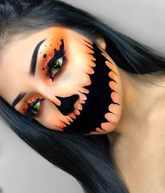 Creepy Pumpkin Halloween Makeup Horror Smink, Makeup Clown, Halloween Makeup Look, Halloween Makeup Diy